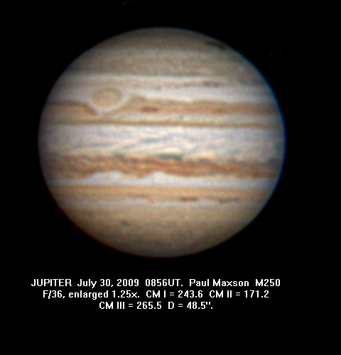 Jupiter, the GRS and the Bird Strike. July 30 - Major & Minor Planetary ...