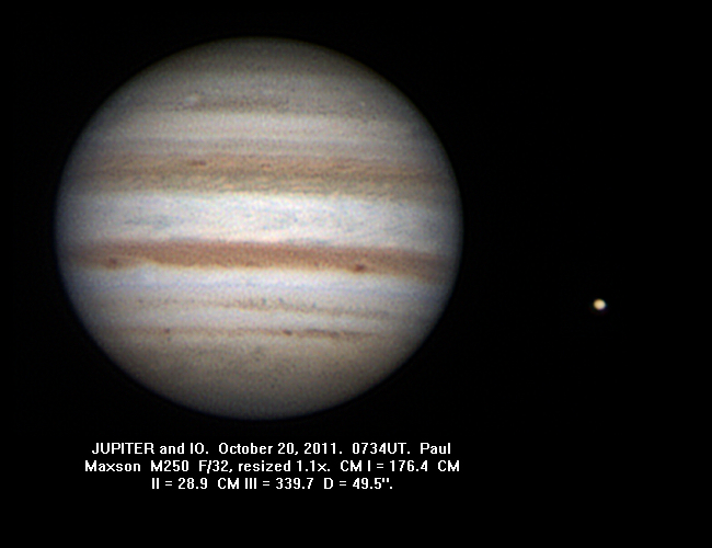 Jupiter and Io October 20 - Major & Minor Planetary Imaging - Cloudy Nights